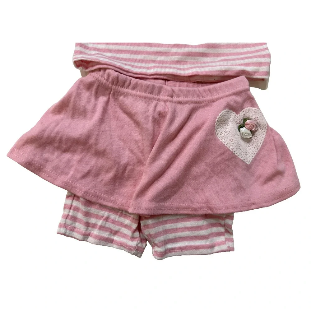 Vintage 90s Baby Shirt Shorts Set 24M Pink